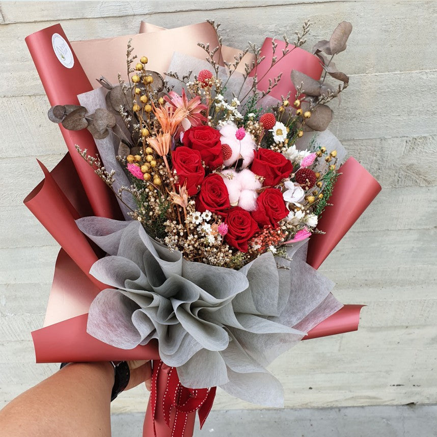 Adoration - Preserve Flowers Hand Bouquet