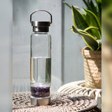 Crystal Elixir Water Bottle - Crystal Tumbles - Amethyst