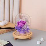 Amethyst Preserved Flower in Glass Dome