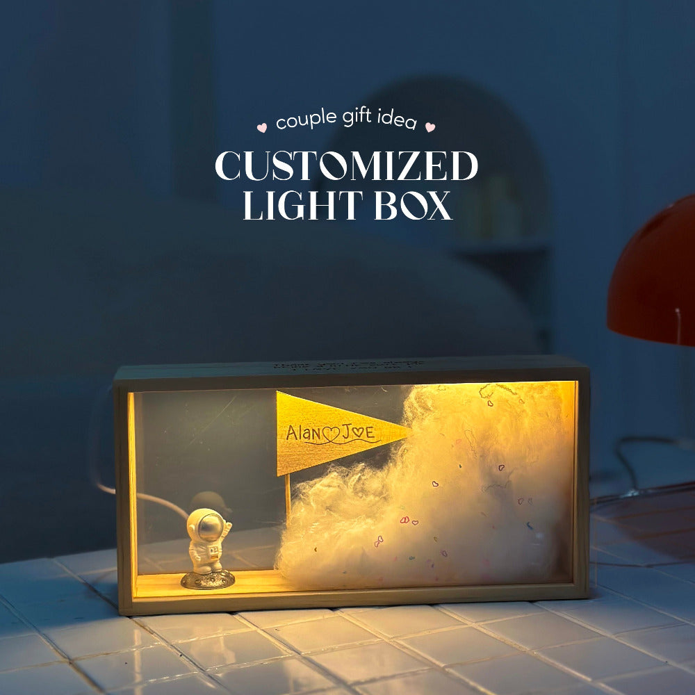Personalised LED Astronaut Night Light Box