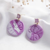 Purple Butterfly Lady Sparkly Light Purple Stud Polymer Clay Gold Handmade Earring