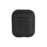 Personalized Saffiano Airpods Case Cover - Black