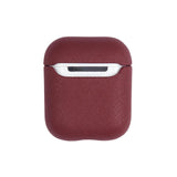 Personalized Saffiano Airpods Case Cover - Burgundy