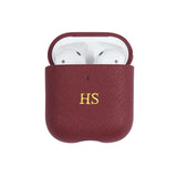 Personalized Saffiano Airpods Case Cover - Burgundy - Self Pick Up