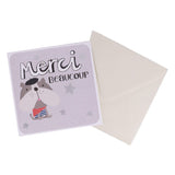 Card - Merci Beaucoup French Dog Thank You (Set of 4)