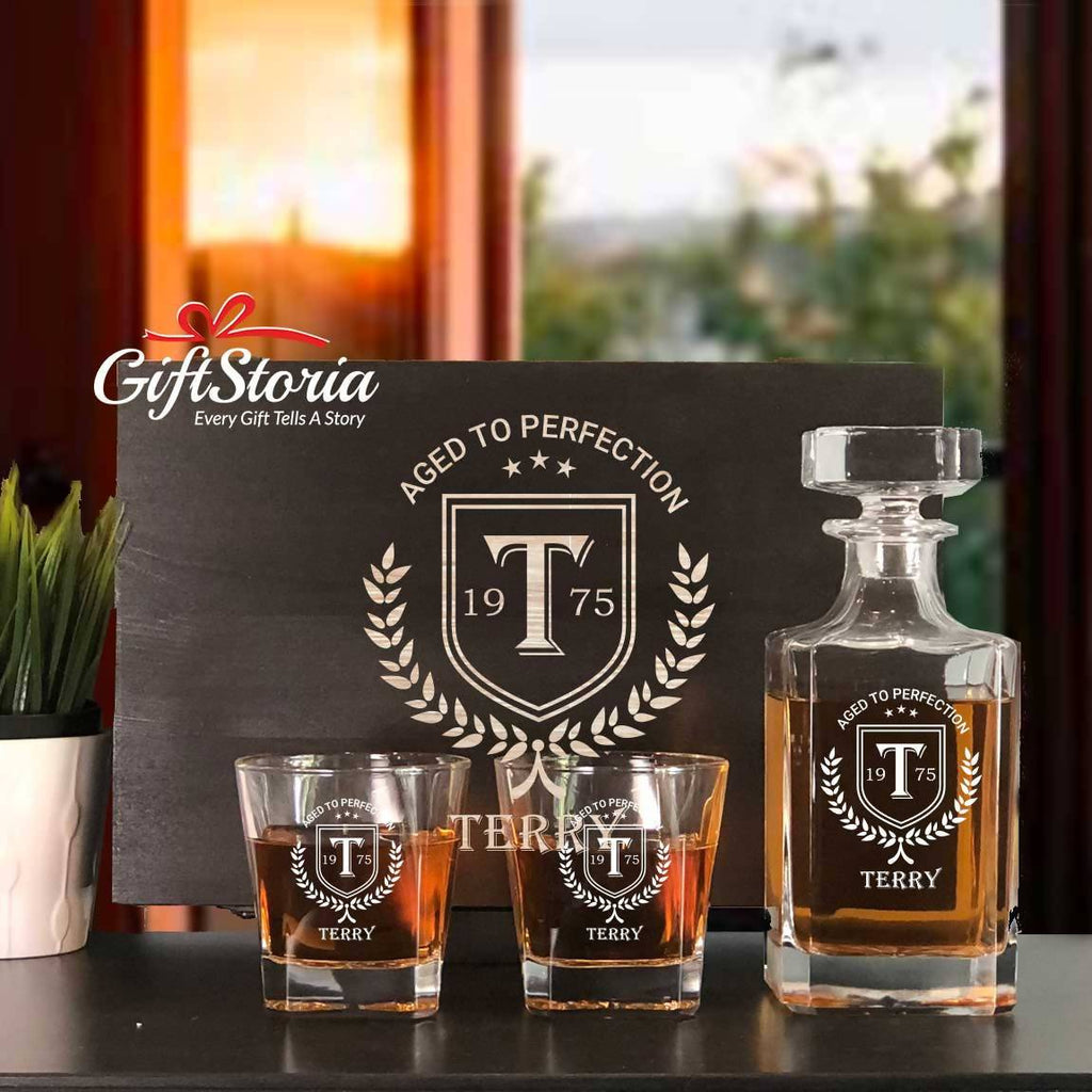 Personalized Whiskey Decanter Set (Design 8)