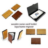 Premium Wooden Name Card Case With Custom Name