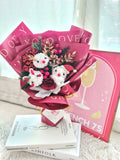 Christmas Trio Character Preserved Flower Bouquet (Reindeer, Bunny, Santa Claus) [Christmas 2023 | New Year 2024]