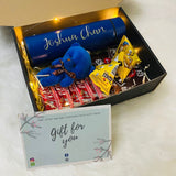 "Sweet Love" Surprise Box Set with Personalised LED Thermos, Chocolates & Mini Teddy Bear Keychain