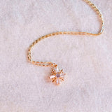 Snowflakes Twinkling Winky Christmas Handmade Gold Necklace