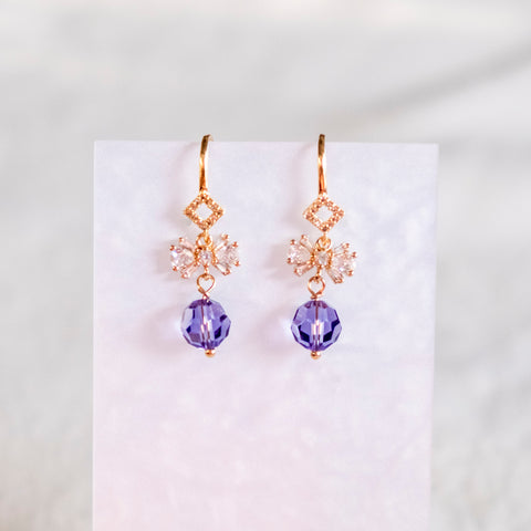 Tanzanite Dec Birthstone Twinkling Winky Christmas Handmade Gold Earrings  - Christmas 2025