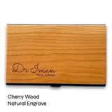Premium Wooden Name Card Case With Custom Name