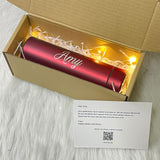 Personalised Smart LED Thermal Thermos Flask Gift Set (OPTIONAL ADD ON Personalised Dual Compact Mirror)