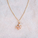 Snowflakes Twinkling Winky Christmas Handmade Gold Necklace