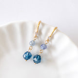 [Pure Gold Plated Series] Morandi Blue Rock Earring