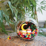 Christmas Penguin with Moon in Glass Christmas 2023