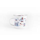 Enamel Cup - Singapore Landmark Outline (Set of 2)