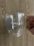 XOXO Double Wall Glass Mug Name Customisable