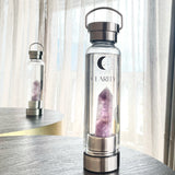 Crystal Infusion Water Bottle - Crystal Column - Amethyst