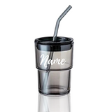 Personalised Glass Mug With Straw