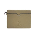 Genuine Leather RFID Card Case - Wave Olive and Khaki