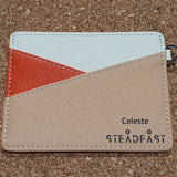 Genuine Leather RFID Card Case - Wave Olive and Khaki