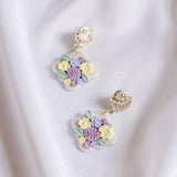 Pastel Pearlescent #9 Polymer Clay Gold Handmade Earring