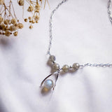 Labradorite Natural Stone Handmade Silver Necklace