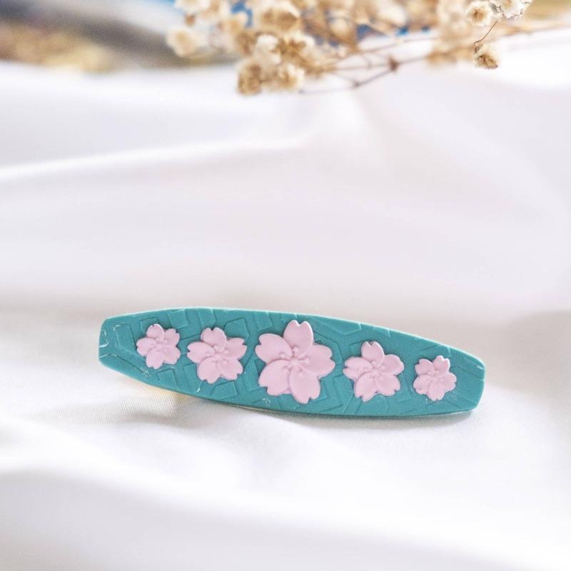 Sakura Cherry Blossom Polymer Clay Handmade Hair Clip #2