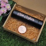 Smart Digital LED Thermal Thermos Flask Personalised Gift Set with OPTIONAL Personalised Compact Mirror