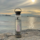 Crystal Infusion Water Bottle - Crystal Column - Rose Quartz