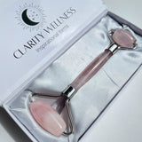 Natural Crystal Facial Massage Roller - Rose Quartz