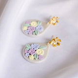 Pastel Pearlescent #12 Polymer Clay Gold Handmade Earring