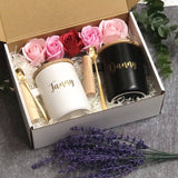 Personalised Couple Mug with Lid & Spoon Set