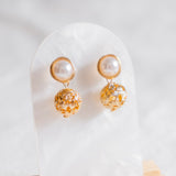 Chinese New Year 2024 : Blooming Prosperous Pearl Flower Gold Earring