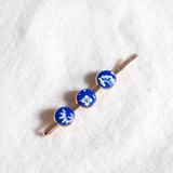 Chinese New Year 2024 : Royal Blue Oriental Nature Flower Handmade Polymer Clay Hair Accessories (Islandwide Delivery)