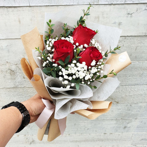 Infinite Love (3 Stalks Fresh Roses) - Valentine's Day Flowers & Gifts 2026