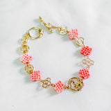 Prosperous Lucky Clover Pink Chinese Knot 如意结 Oriental Bracelet Chinese New Year 2024