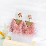 Luxury Romantic Pink Bunny Rabbit Furry Earring Chinese New Year 2024