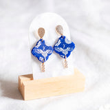 Chinese New Year 2024 : Royal Blue Phoenix Handmade Polymer Clay Earring (Islandwide Delivery)