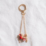 Chinese New Year 2024 : Good Luck Dragons Long Chain Bag Charm Keychain