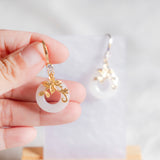 Chinese New Year 2024 : Blooming Prosperous Leaves White Gold Earring