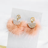 Pink Fan Bunny Rabbit Furry Earring