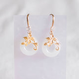 Chinese New Year 2024 : Blooming Prosperous Leaves White Gold Earring