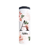 Personalised Thermal Flask with Hardcover Journal Gift Set - Floral Foliage