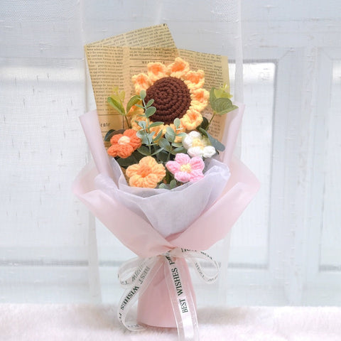 Handmade Crochet Flower Bouquet - Little Sunshine (Islandwide Delivery)