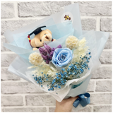 Mini Graduation Bouquet with Bear and Preserved Rose