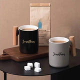 Personalised Mug - Wooden Handle with Lid & Spoon