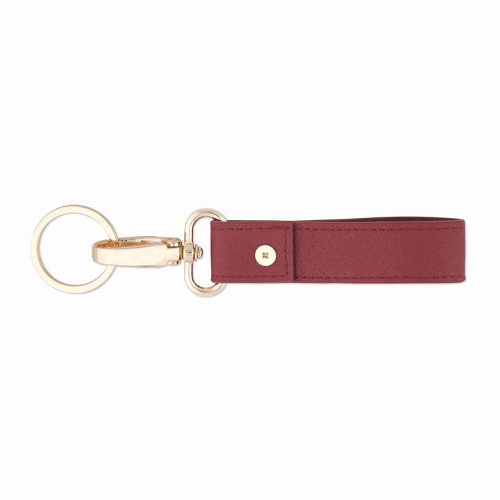 Personalized Saffiano Keychain - Burgundy | Giftr - Singapore's Leading ...