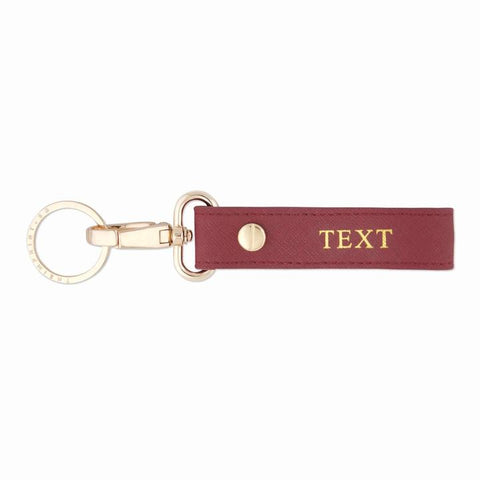 Personalized Saffiano Keychain - Burgundy